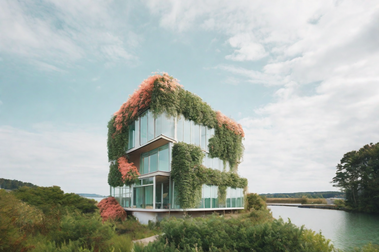 scandanavian architecture, blending with nature